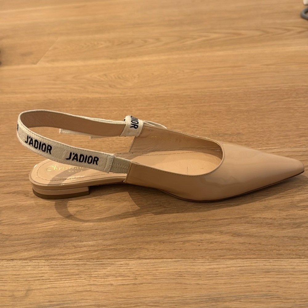 Christian Dior J’Adior Nude Patent Slingback Flat Sz 39 - Picture 7 of 7